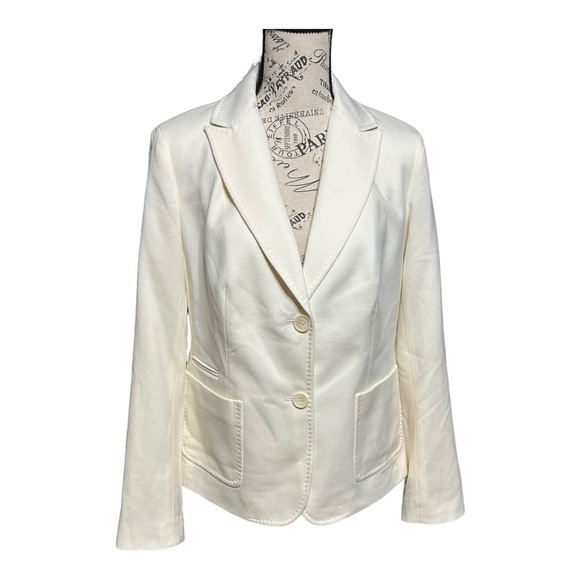 Talbots Season-less Wool Blazer Classic Off White 2 Button Single Breast Jacket - Picture 5 of 9